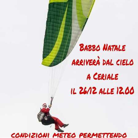 Babbo Natale scende dal cielo