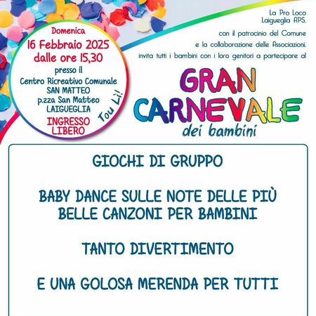 GRAN CARNEVALE dei bambini