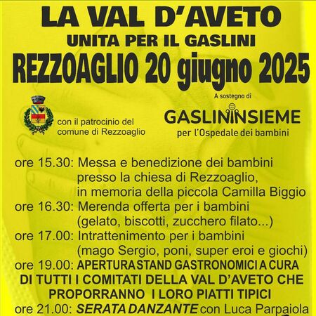 LA VAL D'AVETO UNITA PER IL GASLINI