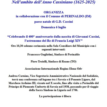 Conferenza sul legame tra i Savoia e il Ponente Ligure
